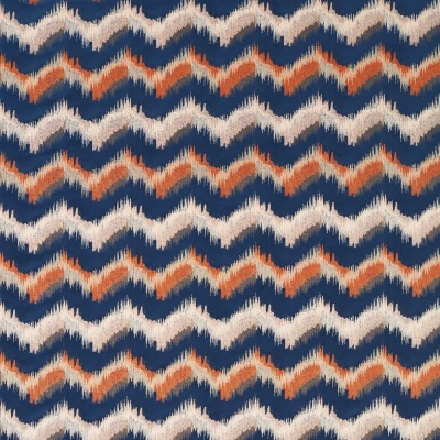 Clarke & Clarke Sagoma Velvet Embroidery in Midnight & Spice